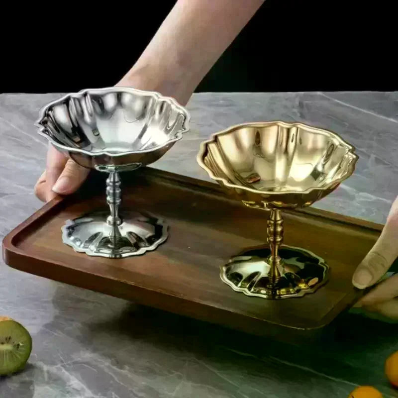 Stainless Steel Retro Dessert Goblet – Ice Cream & Fruit Cup