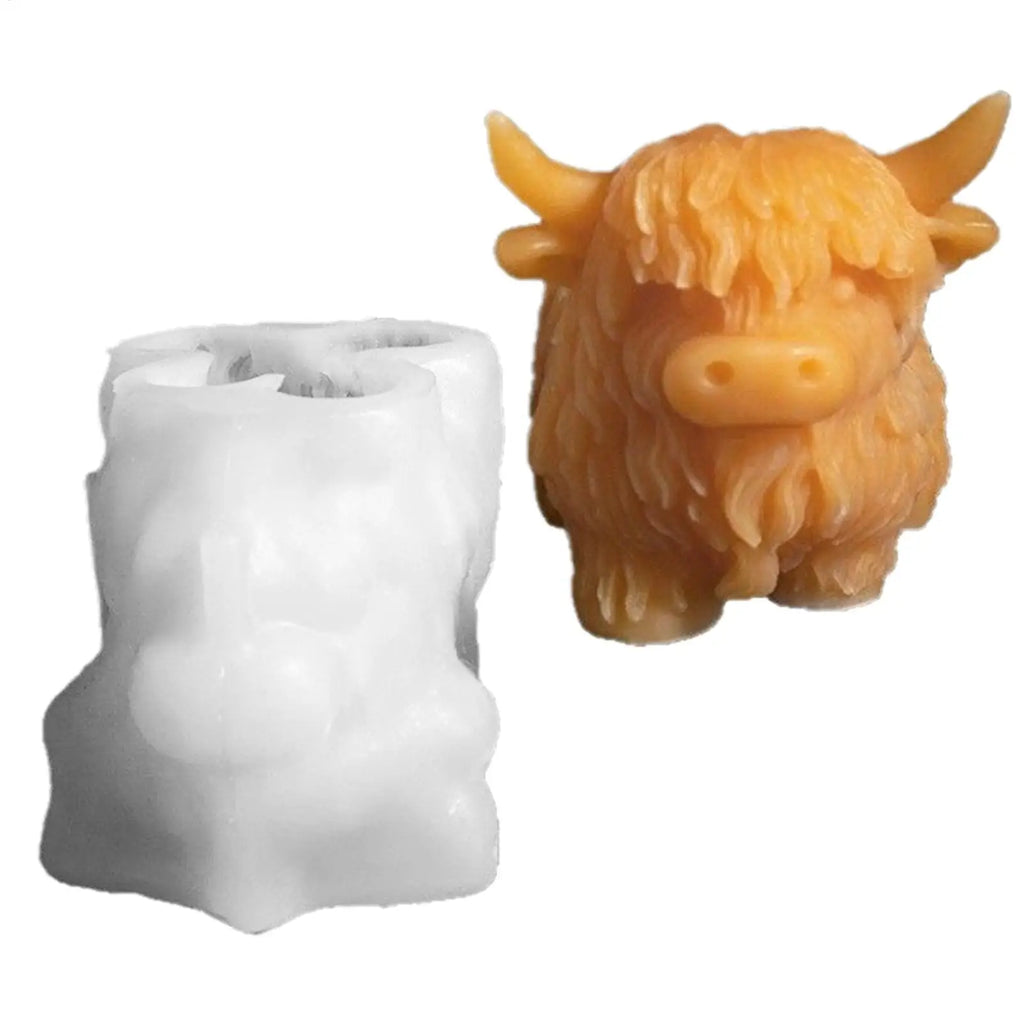 Animal Molds 3D Resin Food-grade Highland Cow Design Mould DIY