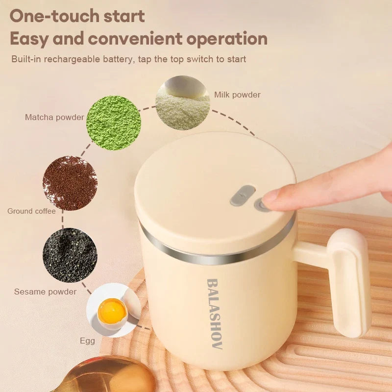 BALASHOV 400ml Electric Self-Stirring Coffee Mug | Auto Mix Cup