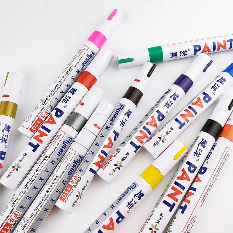 12-Color Waterproof Permanent Paint Markers – Tire & Multi-Surface
