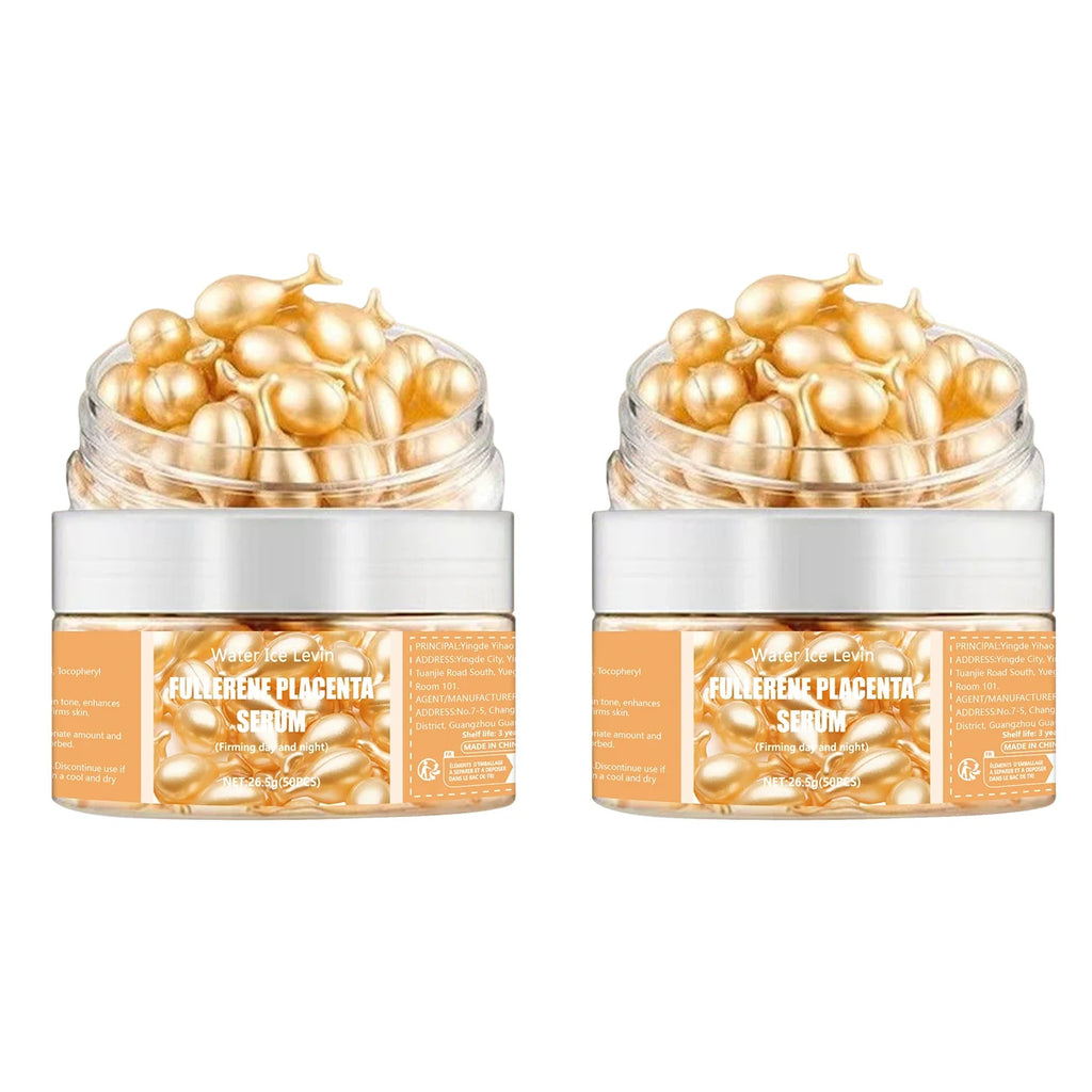 Fullerene Collagen Essence Capsules | Hyaluronic Acid Face Serum 50ct