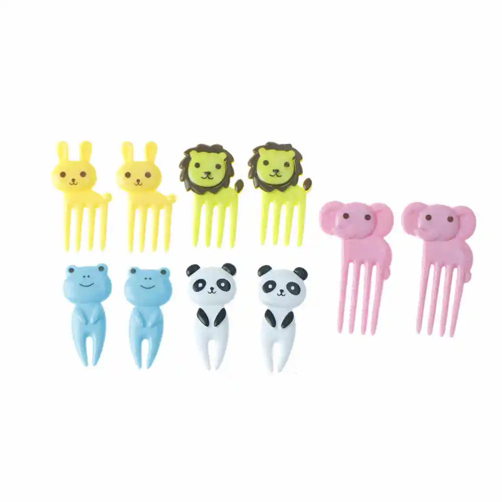 10-Piece Kids Animal Cartoon Fruit Picks – Bento Lunch Decor