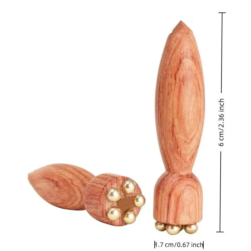 Wooden Eye Massage Stick – Dual-End Gua Sha Facial Roller