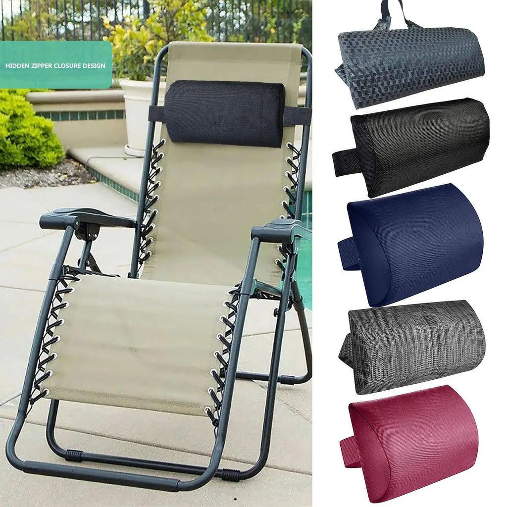 Pool Lounge Chair Headrest Pillow with Adjustable Strap