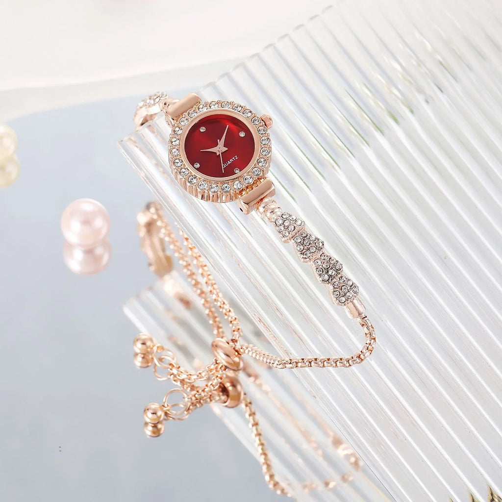 Women's Crystal Bracelet Watch | Chain Link Bangle Analog Watch