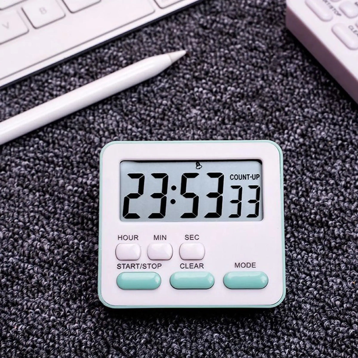 Digital Kitchen Timer 24-Hour Countdown Alarm Large Display