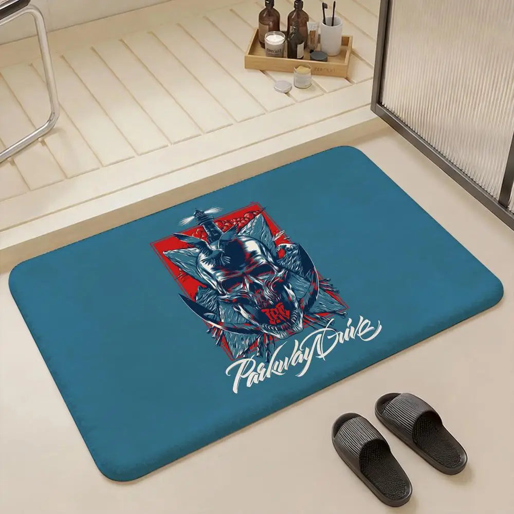 Parkway Drive Band Flannel Floor Mat – Non-Slip Indoor Rug