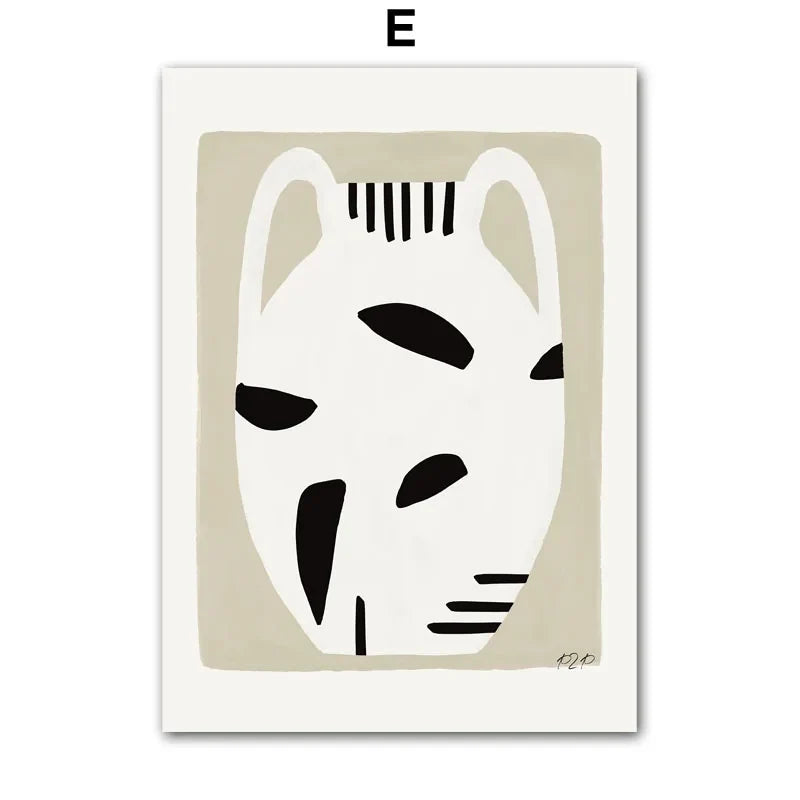 Boho Minimalist Abstract Woman Canvas Wall Art | Matisse Line Art