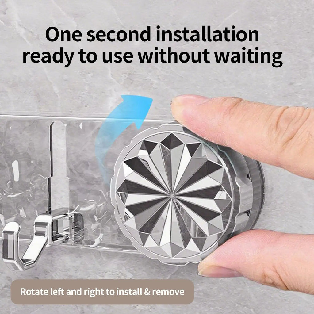 Heavy-Duty 5-Hook Suction Cup Wall Organizer | No-Drill