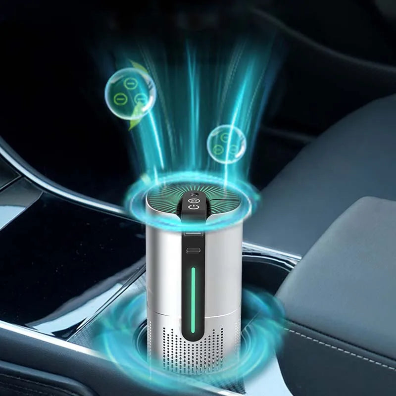 Portable Air Purifier – Negative Ion & UV-C for Car, Desk & Home