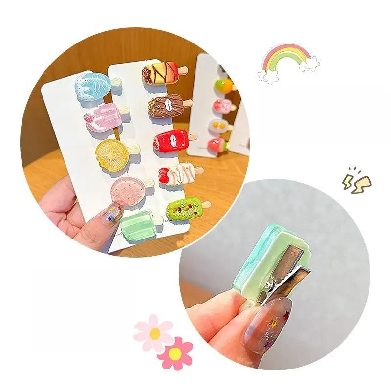 10Pcs Ice Cream Mini Duckbill Hair Clips for Women | Cute Set