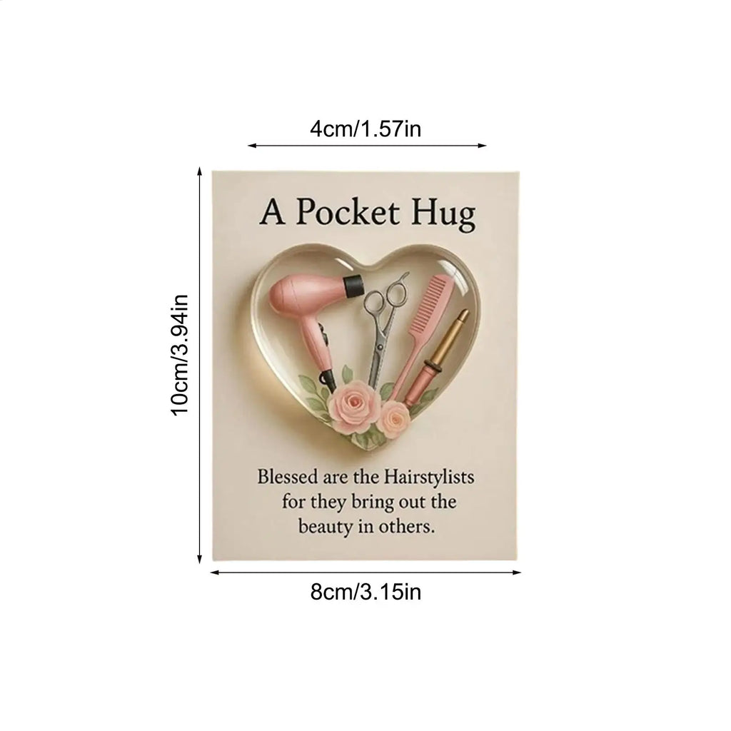 Christmas Hug 2D Heart Shaped Hairdresser Home Decor Appreciation