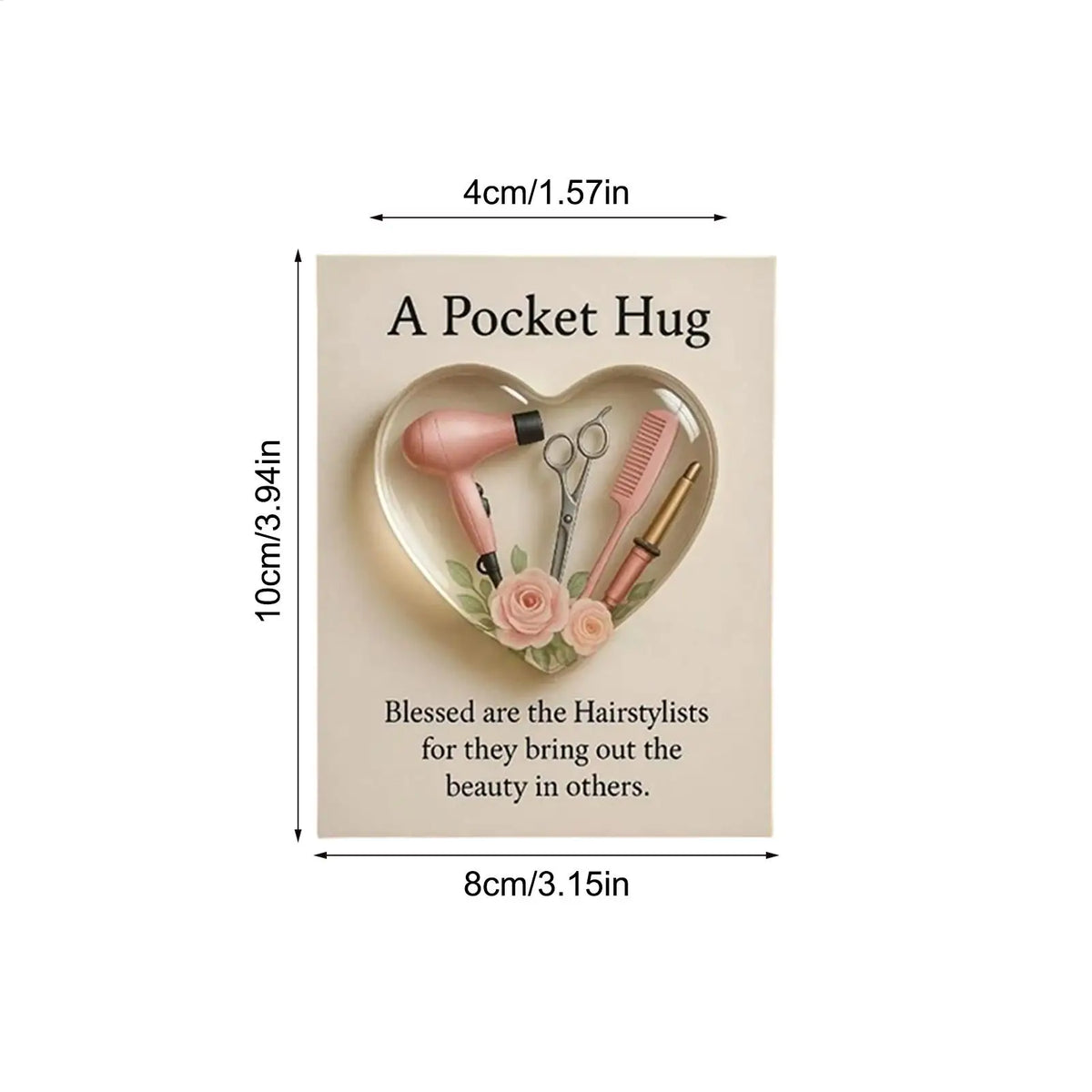 Christmas Hug 2D Heart Shaped Hairdresser Home Decor Appreciation