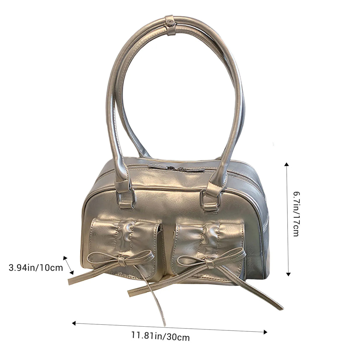 Ladies Elegant PU Leather Shoulder Bag with Bow | Women's Gift
