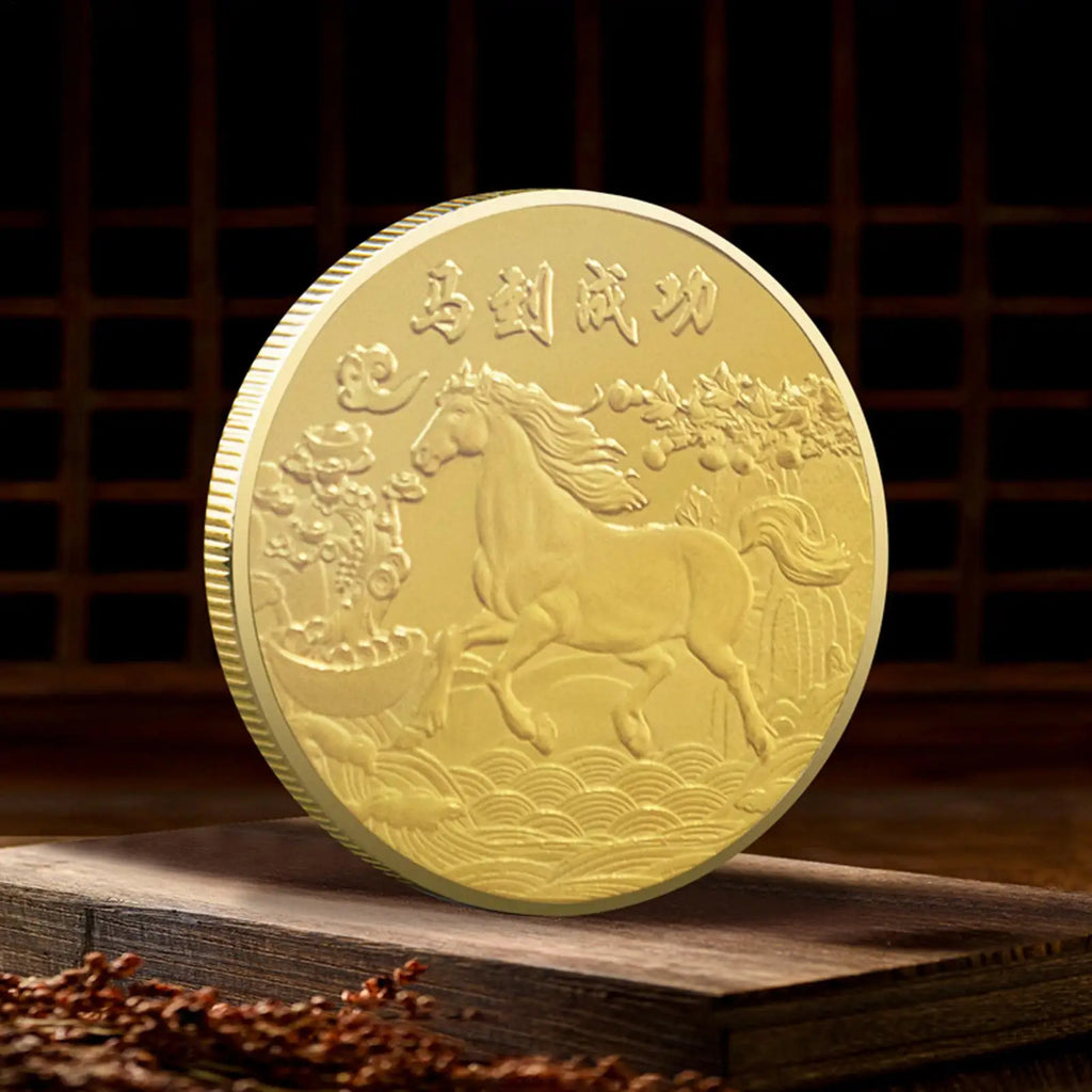 2026 Year of the Horse Gold Coin – Chinese Lucky Mascot Ornament