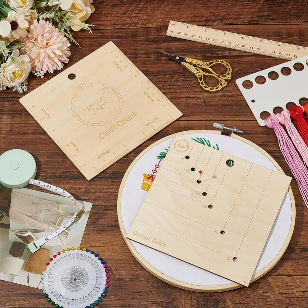 Wooden Cross Stitch Corner Gauge Template Set of 2