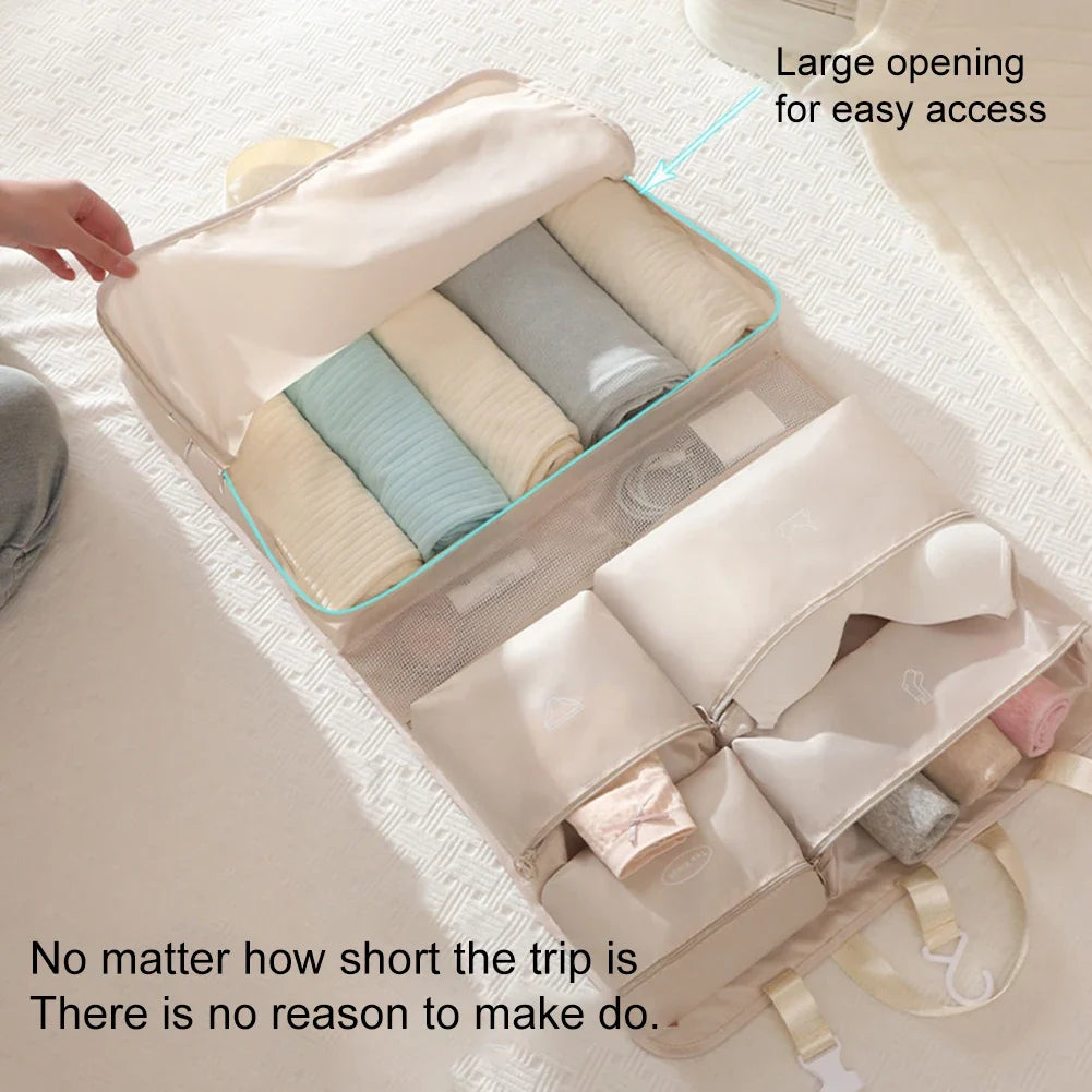 7-in-1 Travel Organizer Bag Set | Foldable Packing Cubes