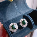 Huitan Cubic Zirconia Stud Earrings – Elegant Women's Gift