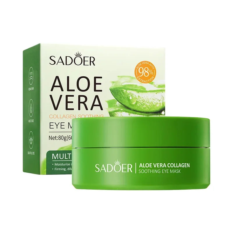 SADOER 60pc Aloe Vera Collagen Eye Masks – Dark Circles & Firming