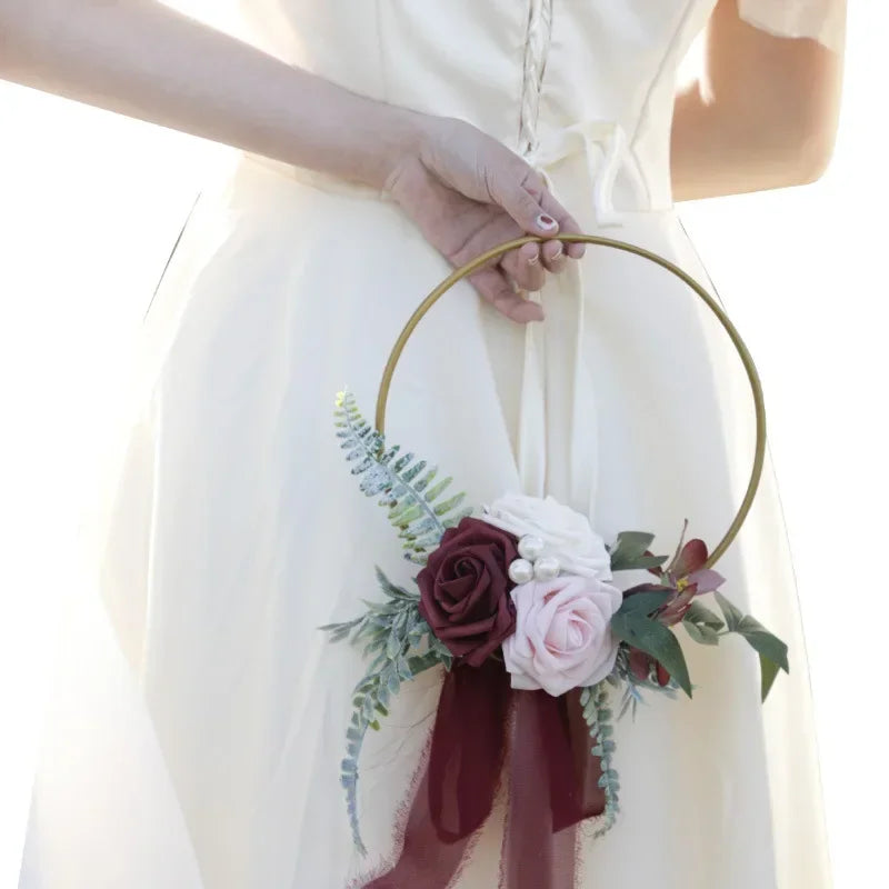 Bridesmaid Gold Hoop Bouquet Wedding Bridal Shower Ceremony