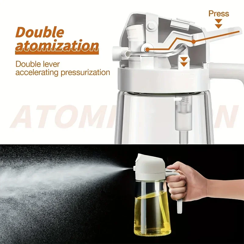 2-in-1 Oil Spray & Pour Bottle | 500ml Food-Grade Sprayer