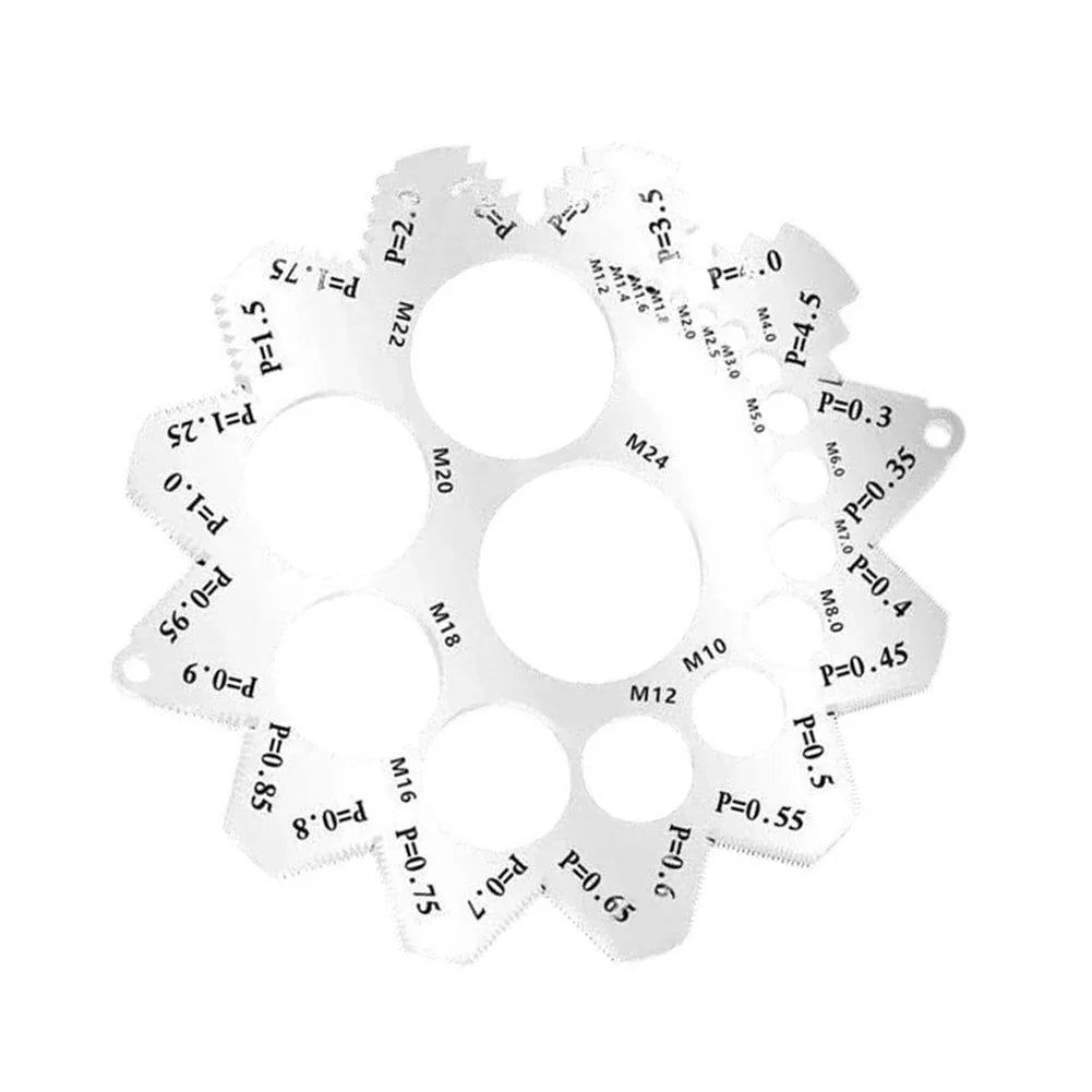 90-Tooth Thread Pitch & Diameter Gauge – Stainless Steel