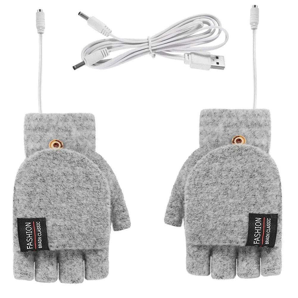 USB Electric Heated Gloves – Convertible Hand Warmer Gloves