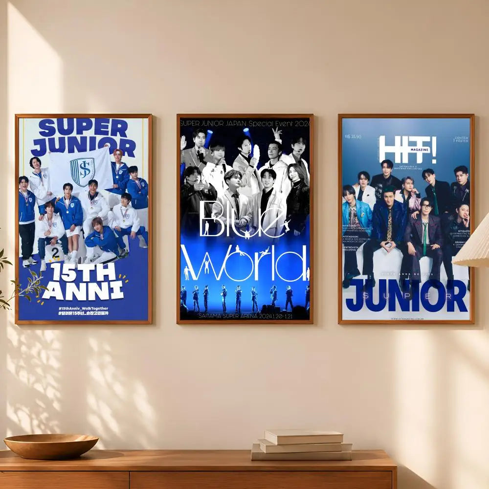 Super Junior HD Self-Stick Wall Poster – Waterproof K-Pop Decor