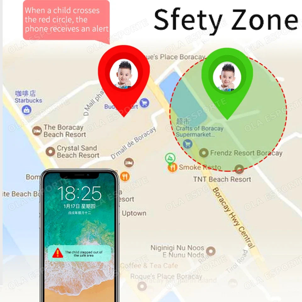 Kids Smart Watch Flashlighfor Children Real Time Positioning SOS