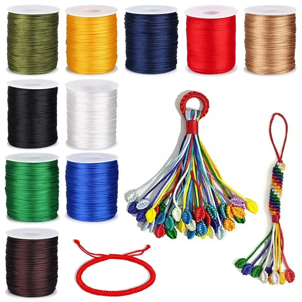 Satin Cord Silk Rope Braided Ropes Thread Paracord Linka Cordon