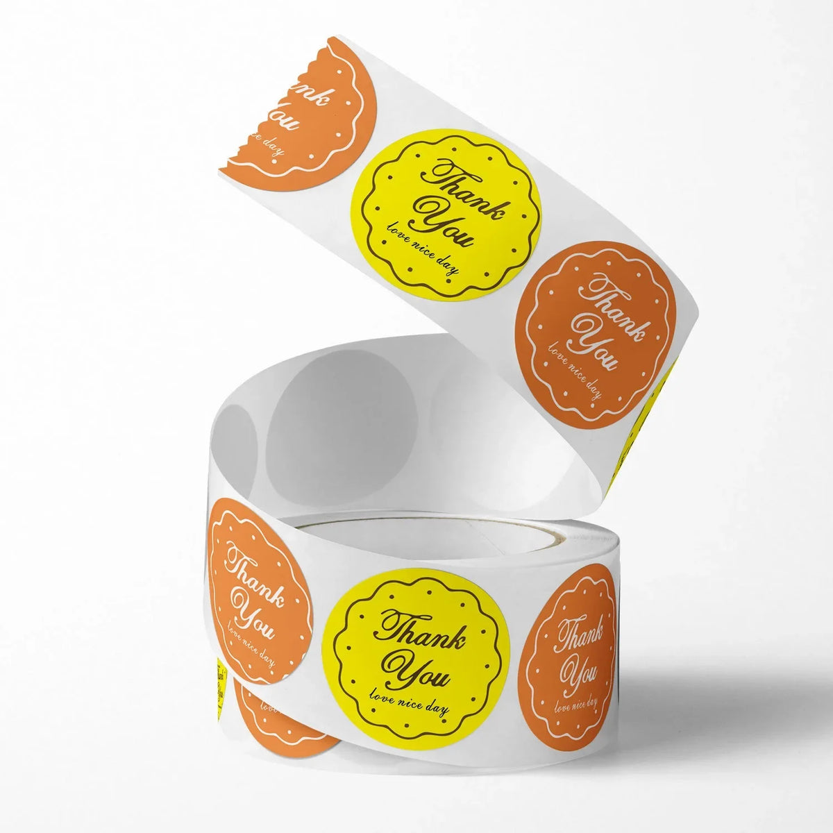 Roll Label Stickers Thank You Floral Decoration Seal Labels