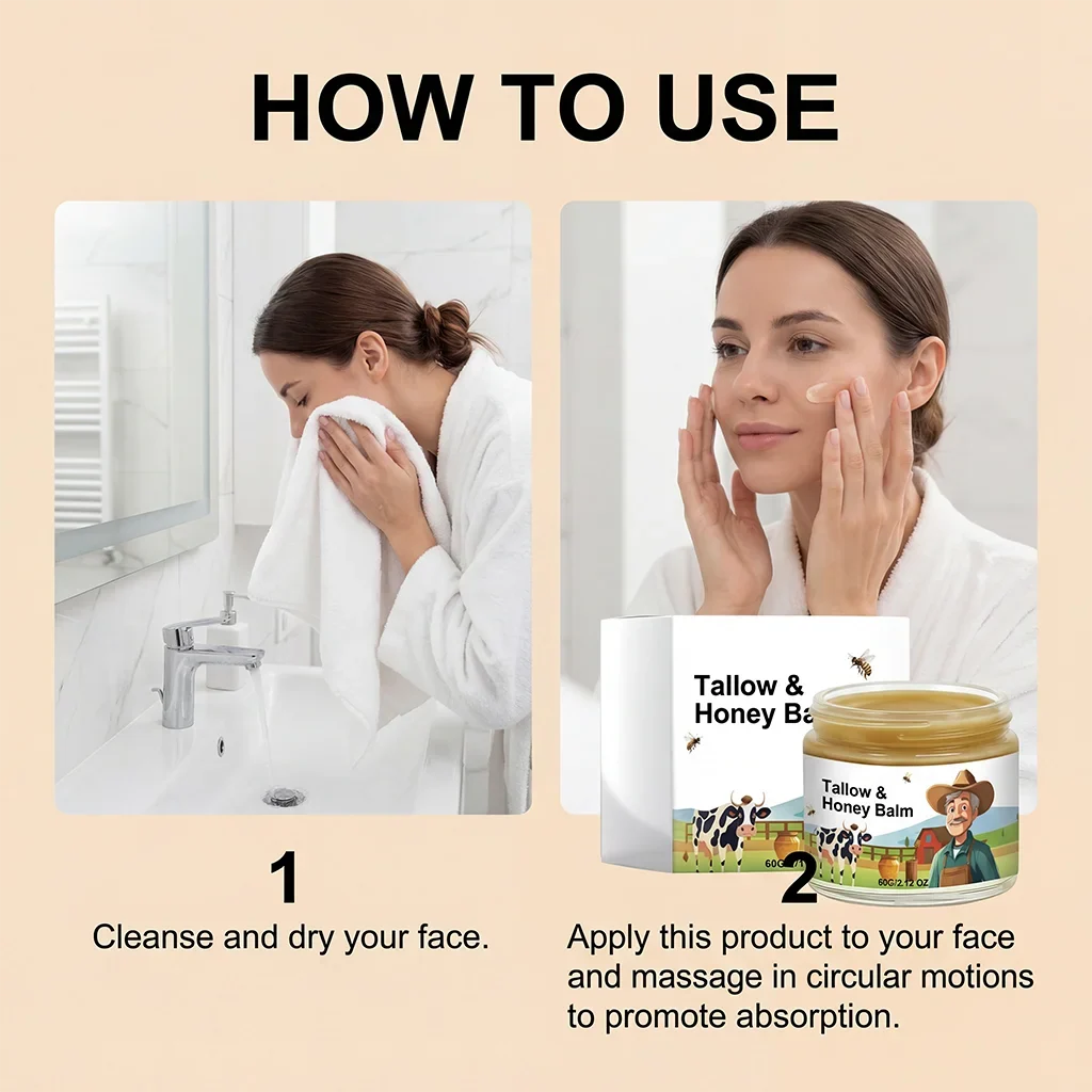 Beef Tallow & Honey Face Cream – Daily Moisturizer