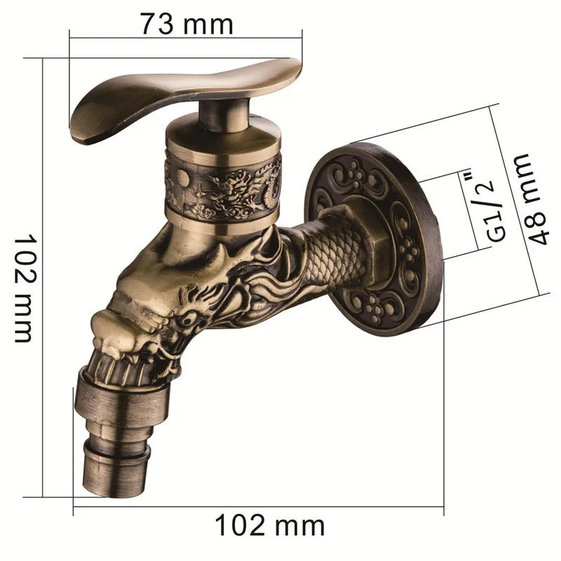 Antique Bronze Wall Mount Bibcock – Zinc Alloy Garden Faucet