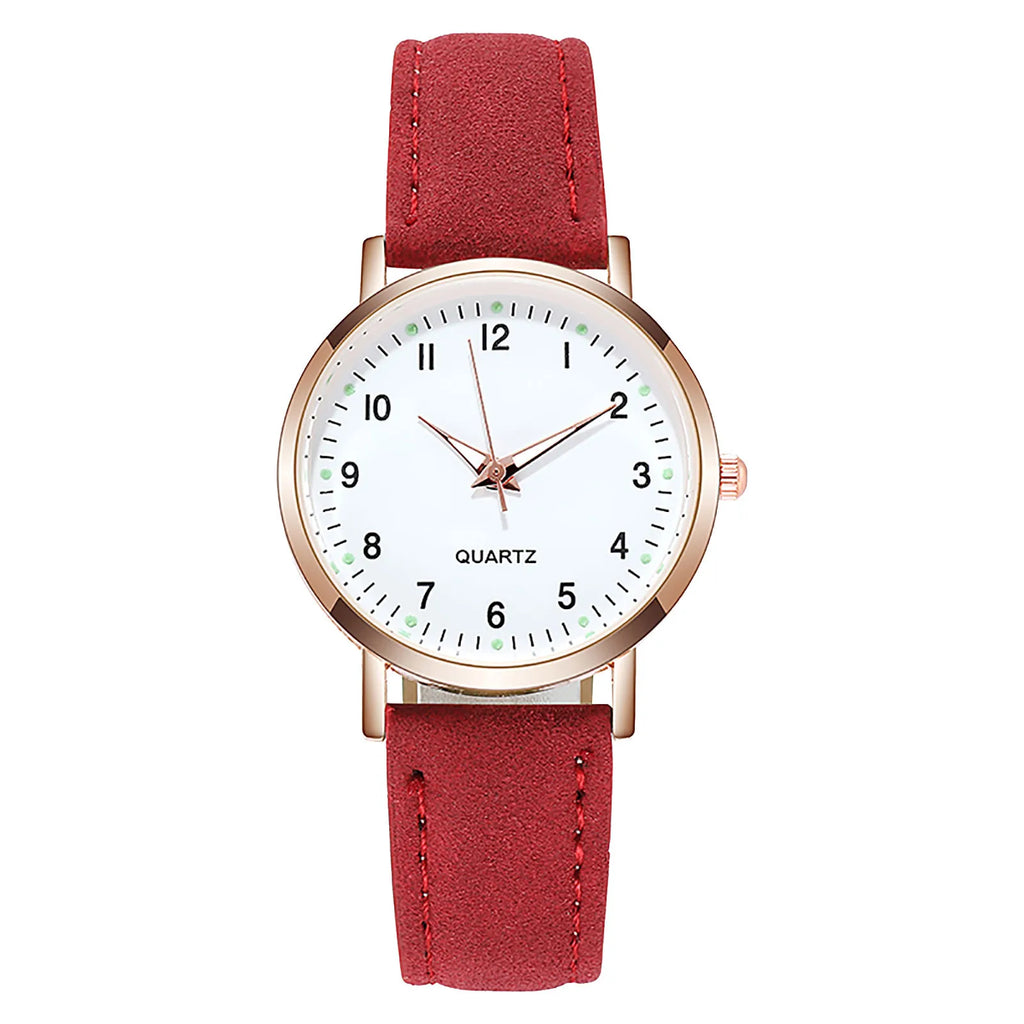 Women's Diamond-Studded Luminous Retro Quartz Watch | Leather Strap