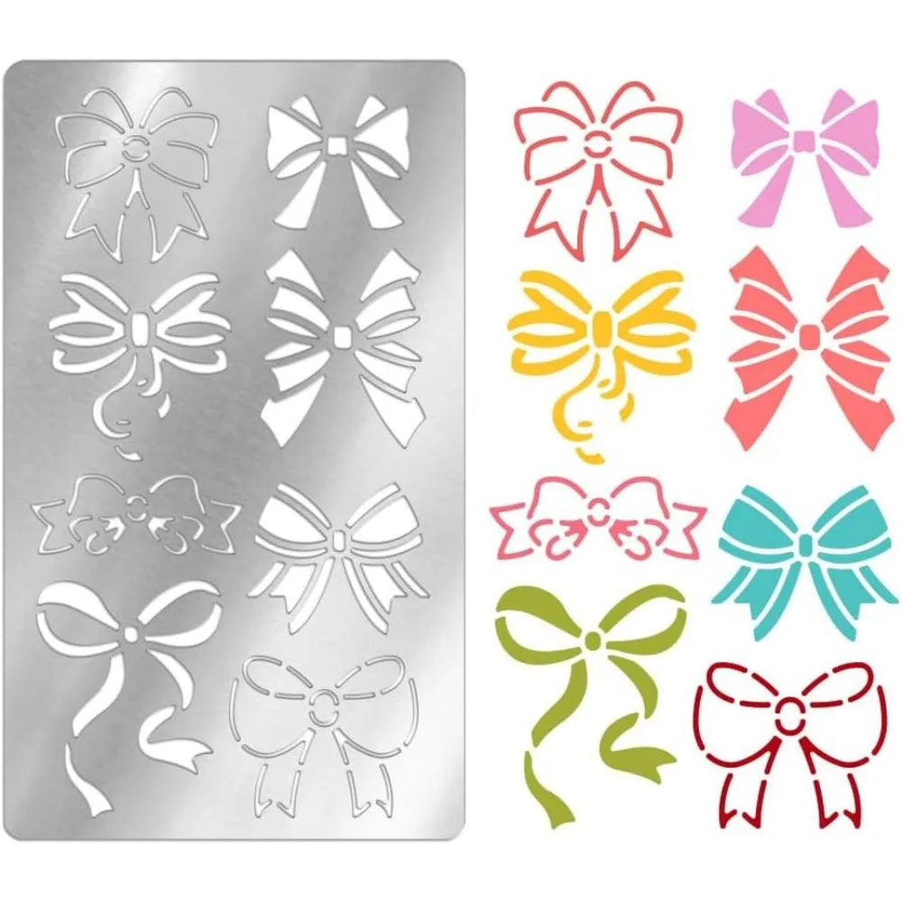 Bows Metal Stencil – Reusable Stainless Steel Craft Template