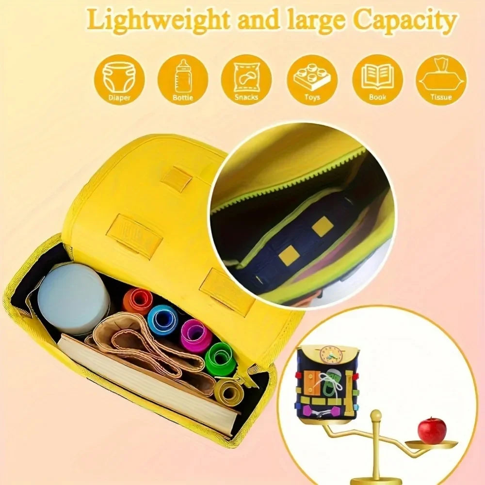 Develop Fine Motor Skills Basic Life Busy Board Toddler Backpack