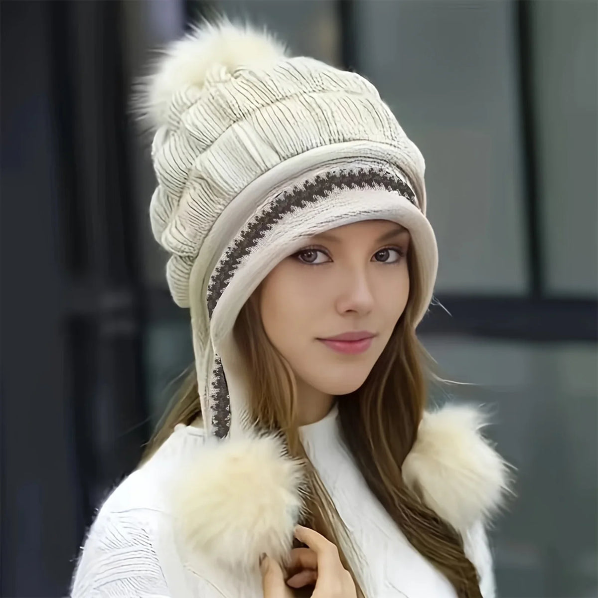 Women's Thick Knit Stretch Beanie Hat | Winter Skull Cap