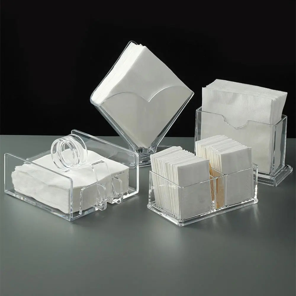Fashion Transparent Acrylic Napkin Holder Sturdy Desktop Upright