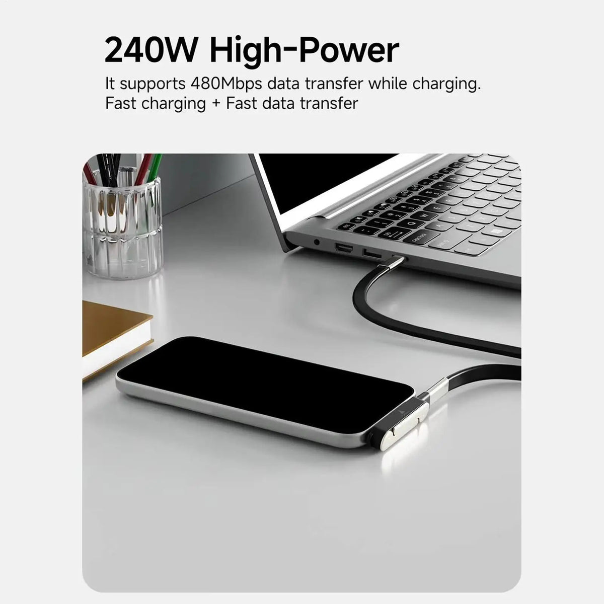 2-in-1 USB-C Phone Stand & Adapter – 240W 5A Fast Charging