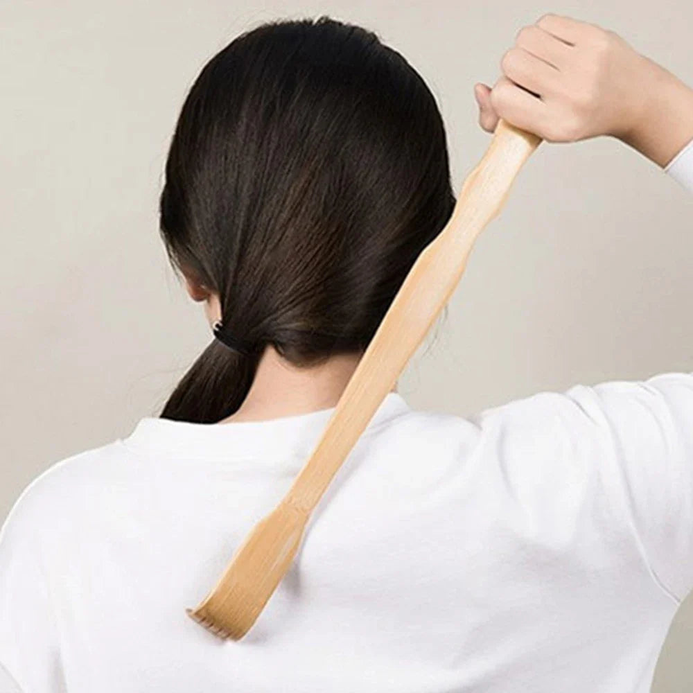 Bamboo Back Scratcher Aid Stick Scratching Massage Roller Long Wooden
