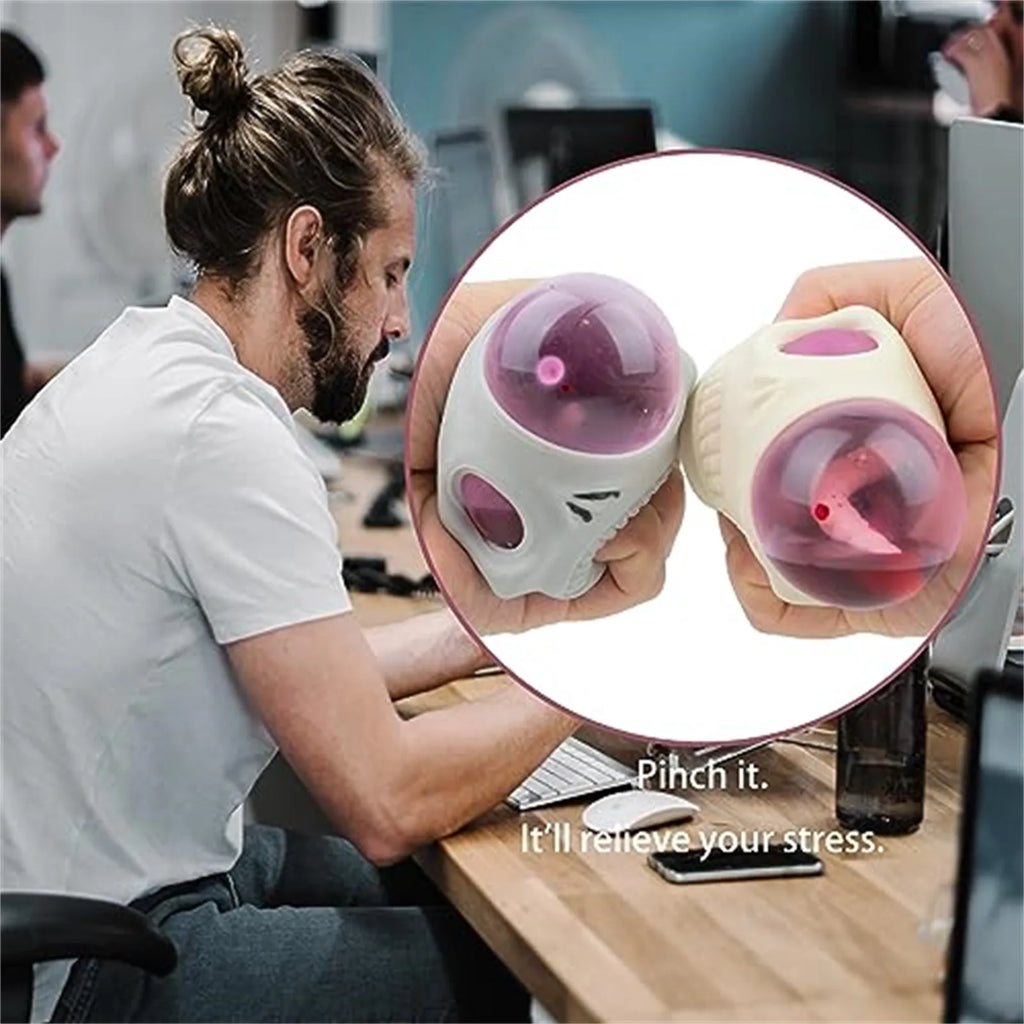 Halloween Skull Squeeze Stress Ball Squishy Toy Set – 9pc