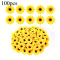 Artificial Fabric Sunflowers – Mini Fake Flowers for DIY & Decor