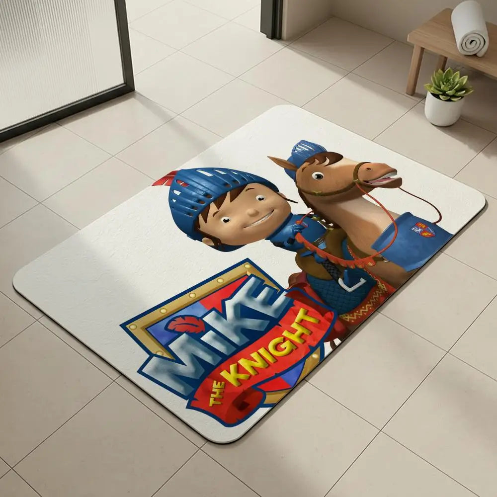 Cartoon Knight Diatomite Bath Mat – Quick Dry & Non-Slip