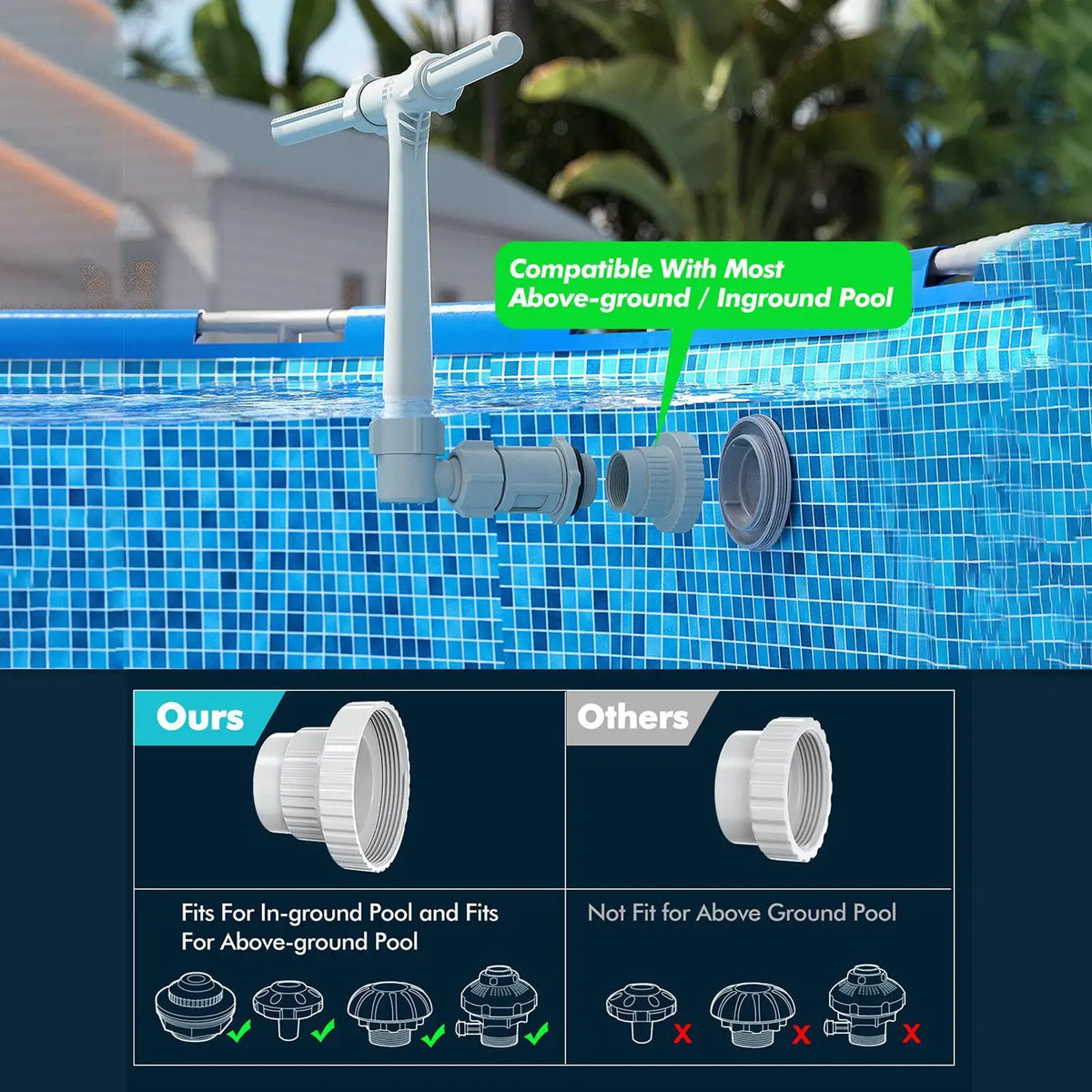 Dualspray Water Fountain Swimming Pool Adjustable Waterfall Sprinkler