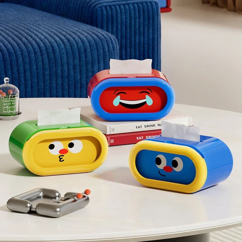Creative Tissue Box Cover Interchangeable Expression Pattern Storage