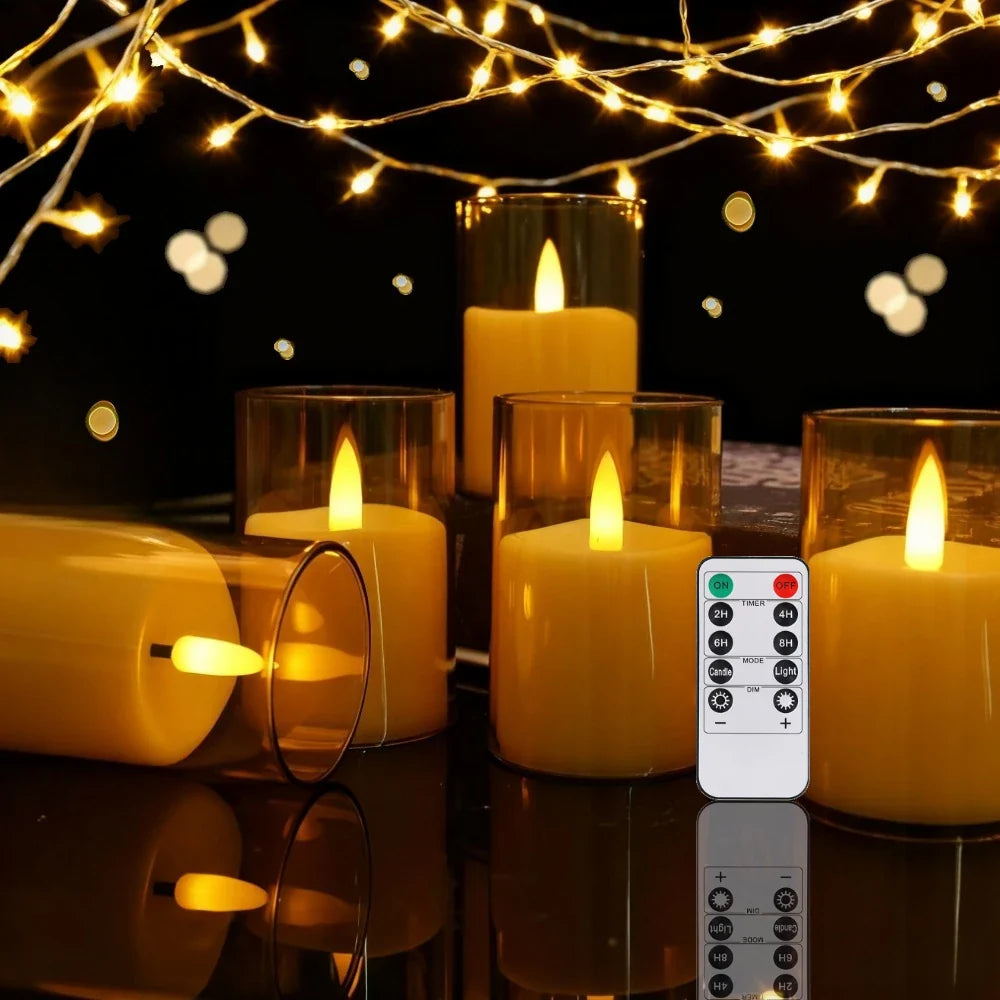 Flameless LED Candles 3D Wick with Remote, Timer & Lampshade