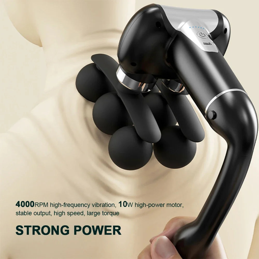 6-Head Handheld Fascia Massage Gun | 6-Speed 4000 RPM