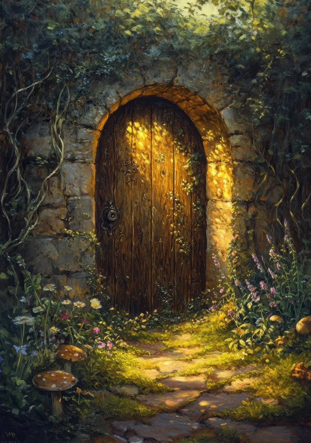 Fairy Enchanted Woodland Canvas Wall Art | Fantasy Forest Poster