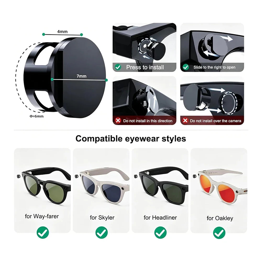 LED Light Blockers for Ray-Ban Meta Smart Glasses | Privacy Cover