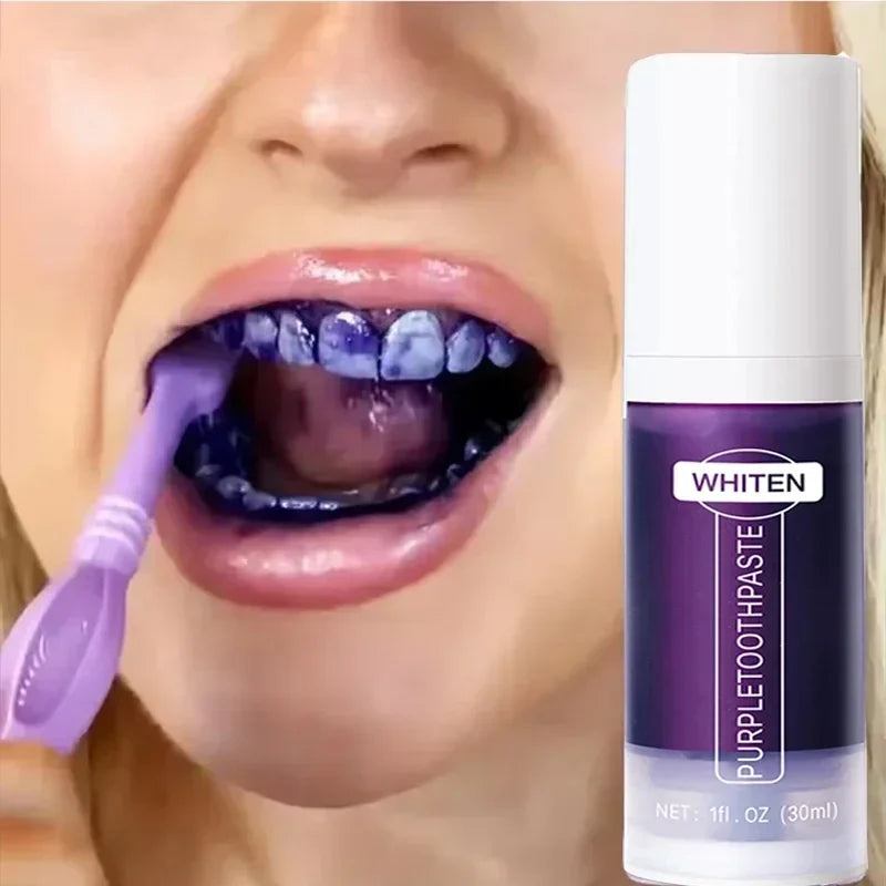 V34 Purple Whitening Toothpaste – Stain Removal & Fresh Breath
